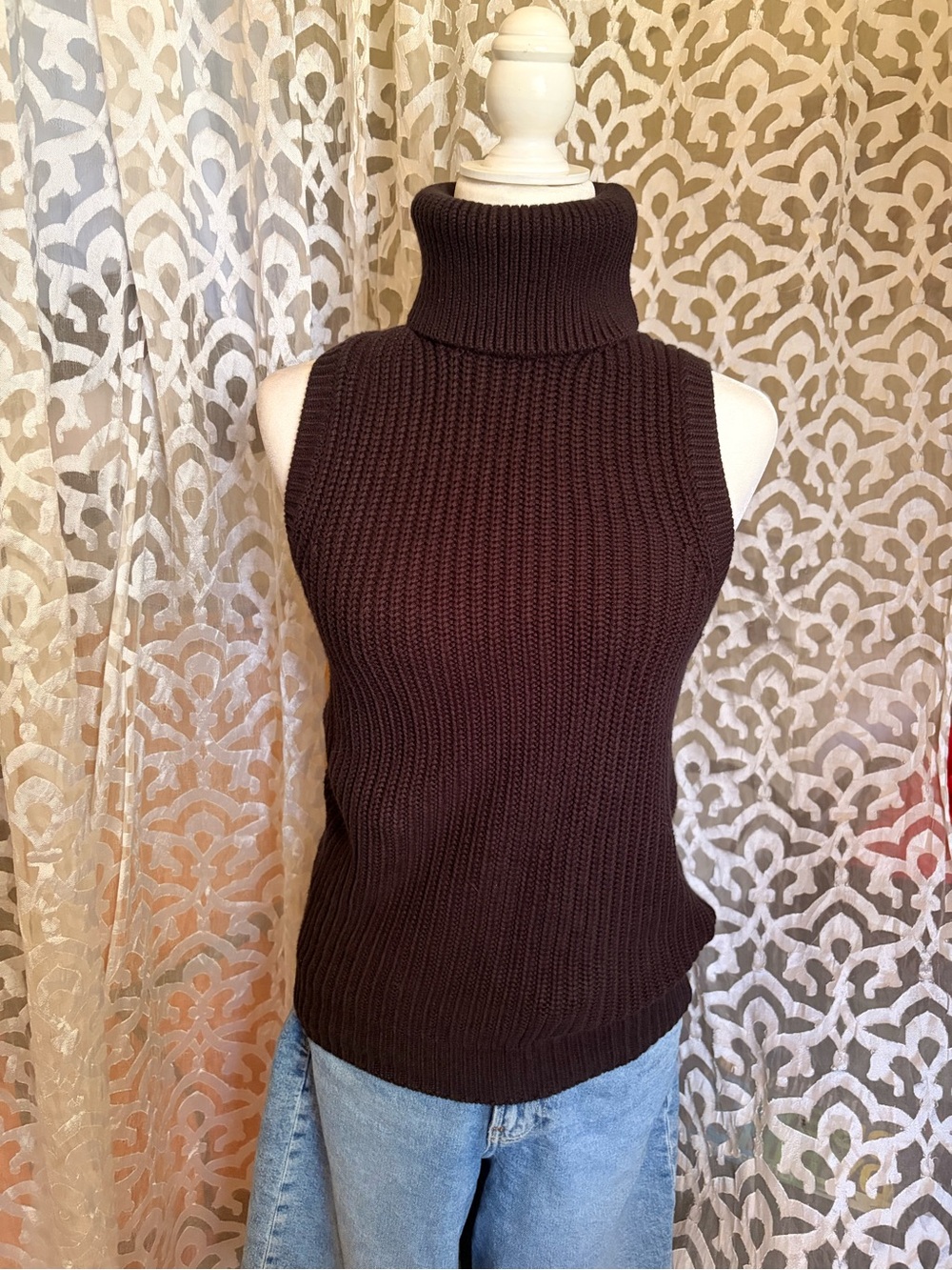 MICHAEL Michael Kors Sleeveless Turtleneck Knit Sleeveless Sweater Top small